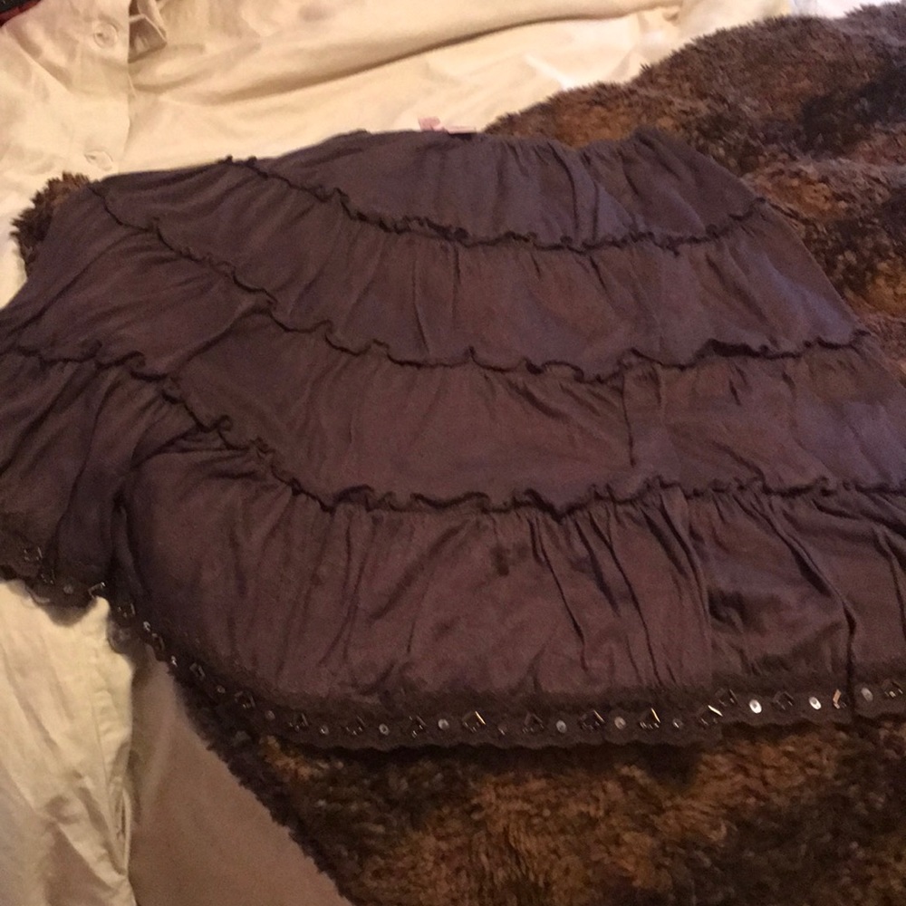 Cotton skirt with sequins bottom